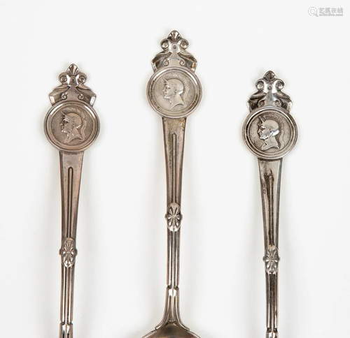 (3) President Ulysses S. Grant, Sterling Serving Spoons