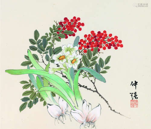 仲强 水仙花 镜框