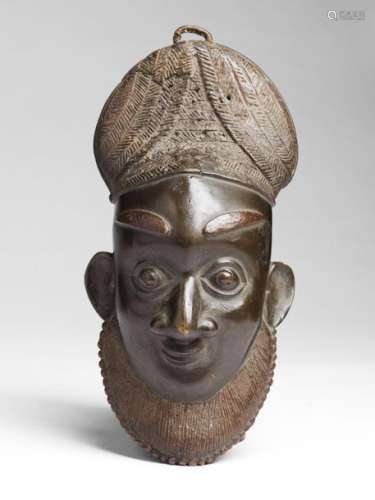 African Art Bronze Mask, Bamum…