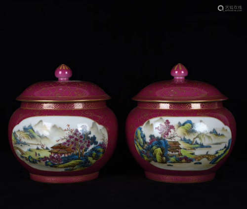 Chinese Qing Dynasty Qianlong Period Porcelain Tea Jar
