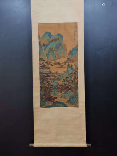 Chinese Ming Dynasty Chongzhen Guansi'S Painting On Silk