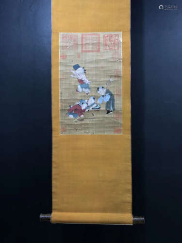 Chinese Southern Song Dynasty Li Tang Exquisite Painting On Silk