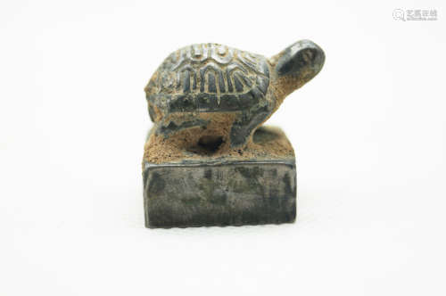 Chinese Early Period Bronze Turtle Seal