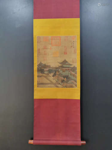 Chinese Song Dynasty Zhang Zeduan'S Painting On Silk