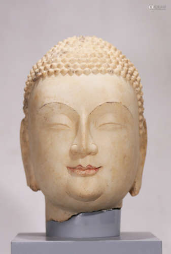 Chinese Exquisite Stone Carving Buddha Head