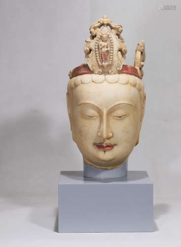 Chinese Exquisite Stone Carving Buddha Head