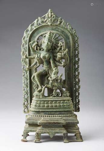 Indian Art. An important figure of armed Durga (Ma…