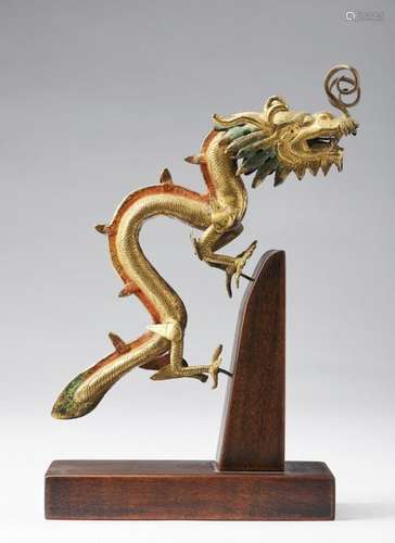 Chinese Art. A gilt bronze dragon China, Qing dyna…