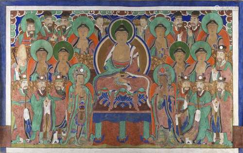 South Est Asian Art. A large Buddhist painting dep…