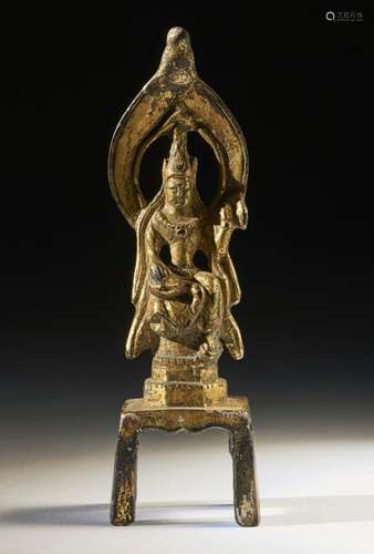 Chinese Art. A gilt bronze figure of Guanyin China…