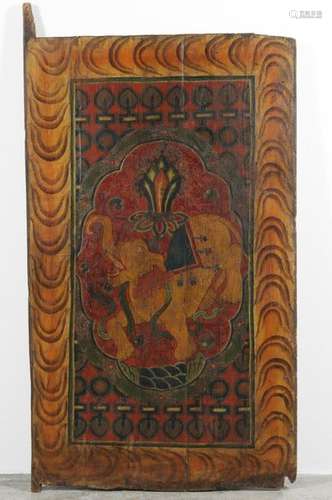 Himalayan Art. A wooden door painted with elephant…