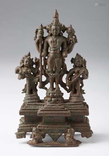 Indian Art. A bronze figure of Lord Vishnu North E…