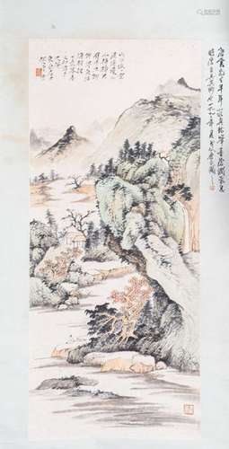 Chinese Art. A scroll on paper depicting a landsca…