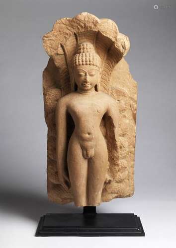 Indian Art. A stone sculpture depicting Parshvanat…