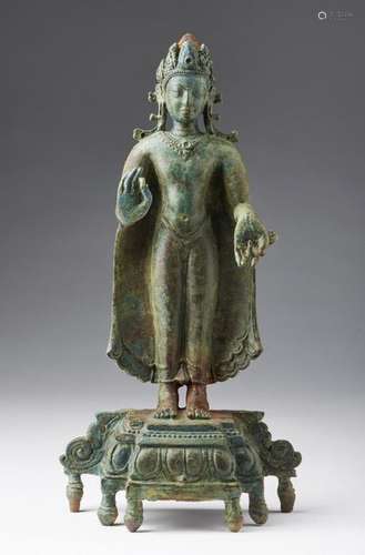 South Est Asian Art. An important bronze figure of…