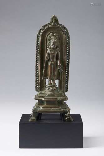 Indian Art. A copper alloy altar portraying Buddha…