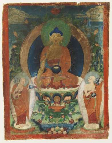 Himalayan Art. A thangka depicting Buddha Tibet, 1…