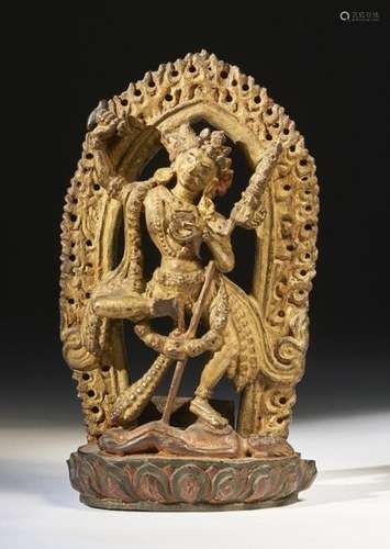 Himalayan Art. A small wooden figure of Vajravarah…