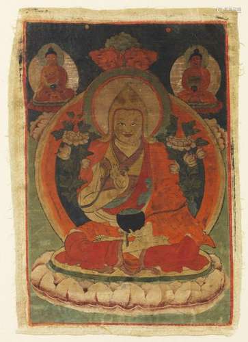 Himalayan Art. A thangka depicting a guru of the G…