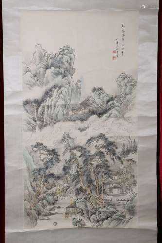 A Chinese landscape painting by Wu xizeng