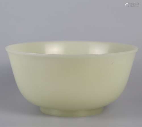 White jade bowl with Hetian jade seed