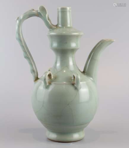 Douqing glaze four series dragon handle wine pot