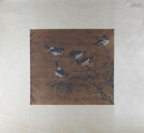 A painting of Chinese flowers and birds