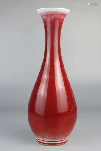 Langyao red glazed olive vase