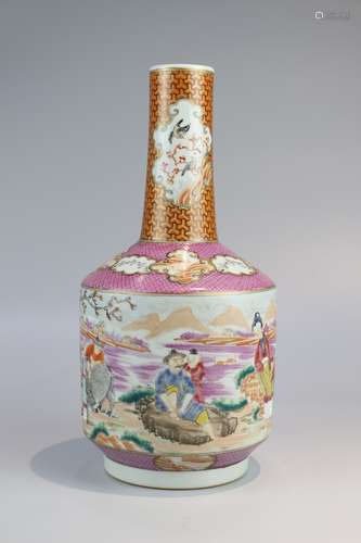 Tapestry bottle with figure pattern