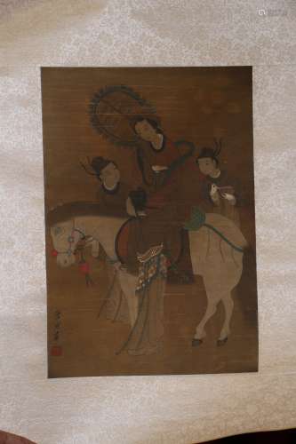 A Chinese painting of Tang Yin on horseback Tour
