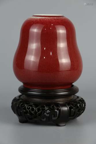 Gourd shaped water cup with seasonal red glaze