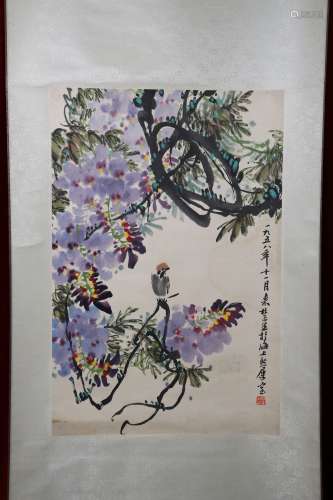 A Chinese painting of flowers and birds