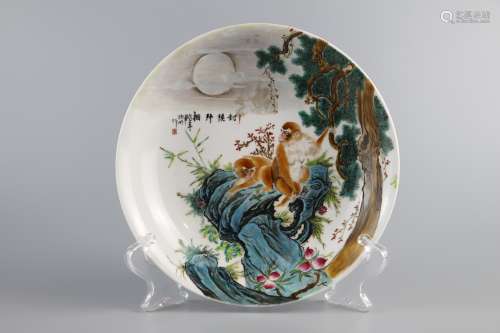 A famous famille rose decorated plate