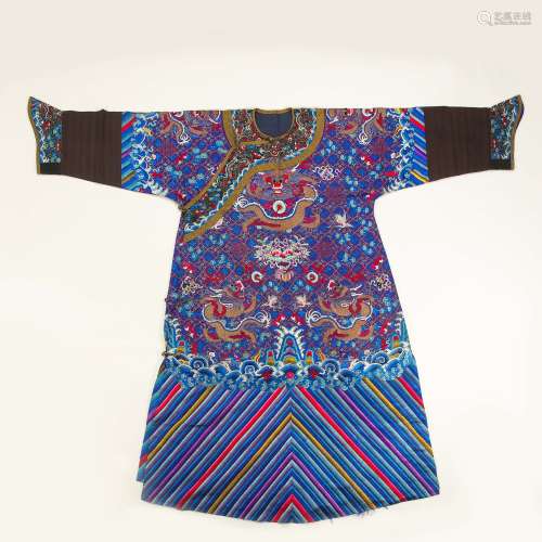 QING DYNASTY, CHINESE KESI DRAGON ROBE