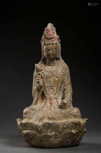 SUI DYNASTY, BLUESTONE CARVED BUDDHA