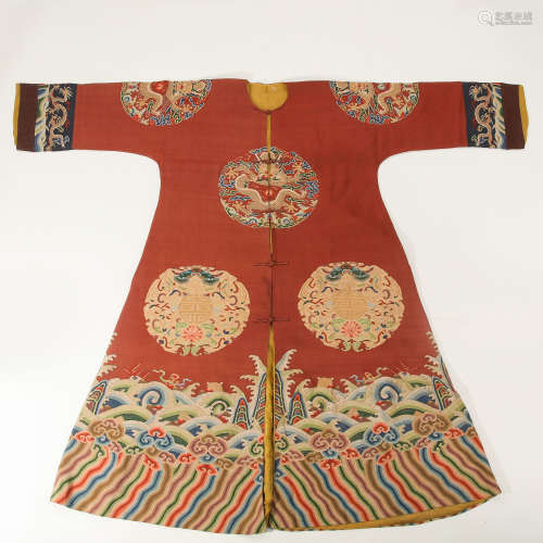 QING DYNASTY, CHINESE KESI DRAGON ROBE