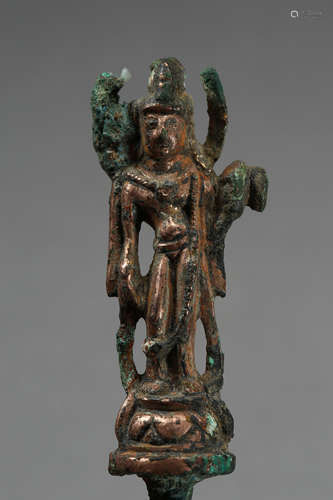 TANG DYNASTY, GILT BRONZE BODHISATTVA STATUE