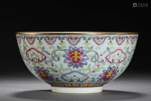 ANCIENT CHINESE BUCKET DOUCAI PORCELAIN BOWL