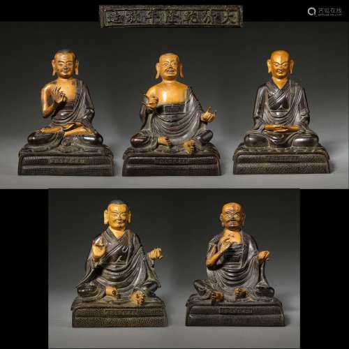A GROUP OF ANCIENT CHINESE BRONZE BUDDHA STATUES