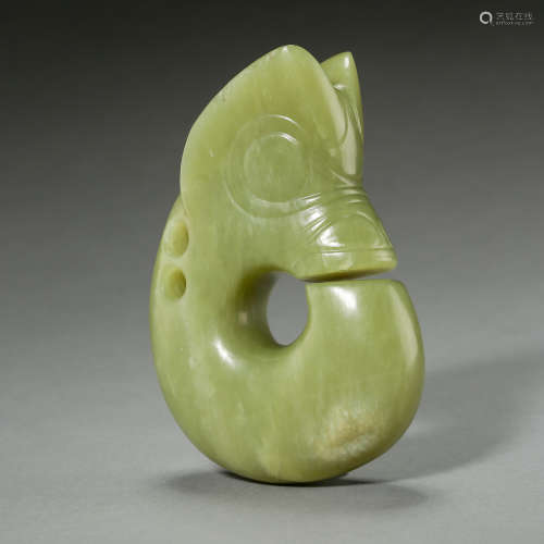 ANCIENT CHINESE RED MOUNTAIN JADE PIG DRAGON