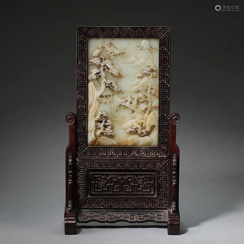 ANCIENT CHINESE HETIAN JADE SCREEN