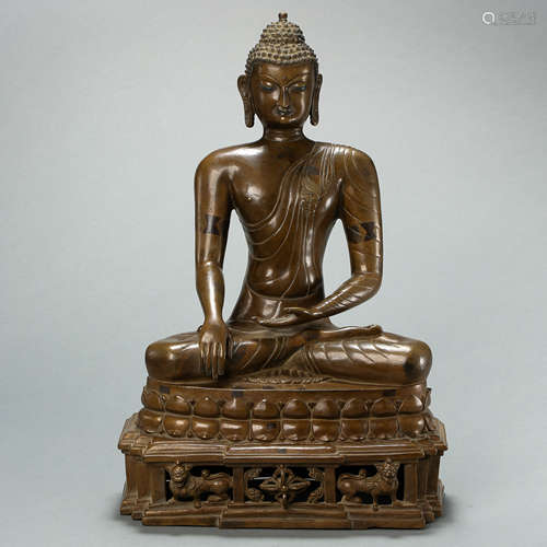 ANCIENT CHINESE BRONZE BUDDHA STATUE