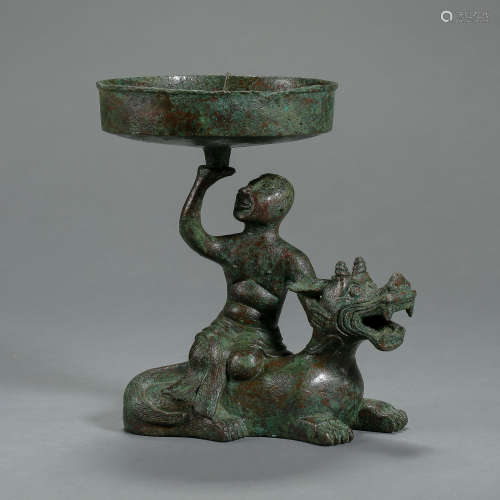 ANCIENT CHINESE BRONZE LAMPSTAND