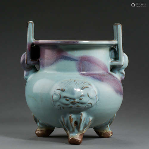 ANCIENT CHINESE JUN KILN PORCELAIN CENSER