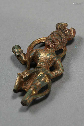 TANG DYNASTY, CHINESE GILT BRONZE GOD FIGURE