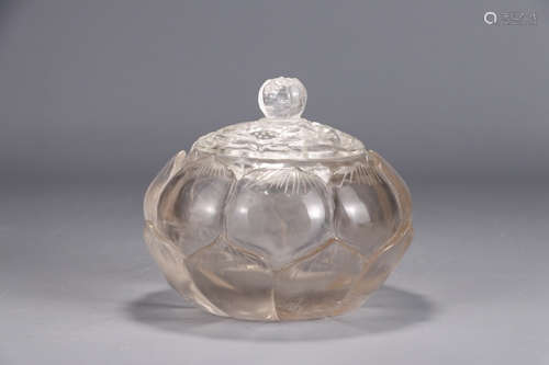 Chinese Crystal Lotus Cover Jar