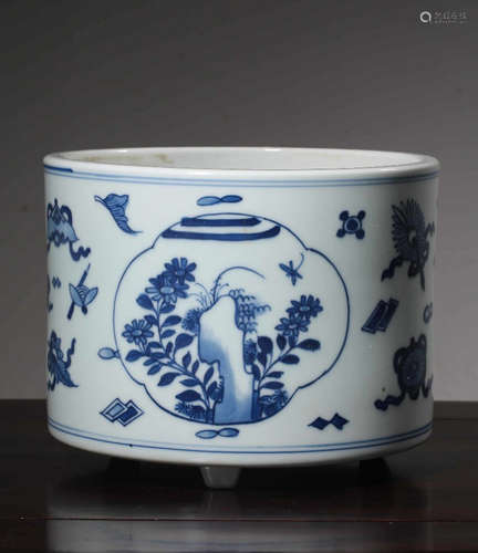 Chinese Blue White Porcelain Brush Pot