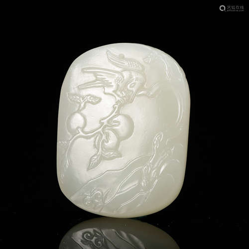 Chinese White Jade Plaque