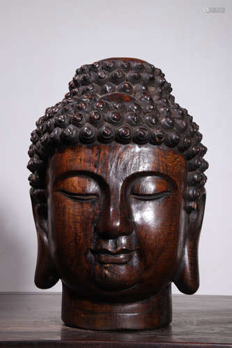 Chinese Agarwood Carved Buddha Head