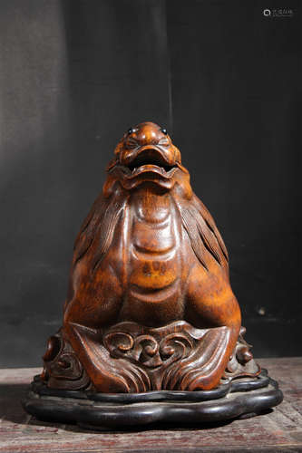 Chinese Bamboo Carved Beast Censer